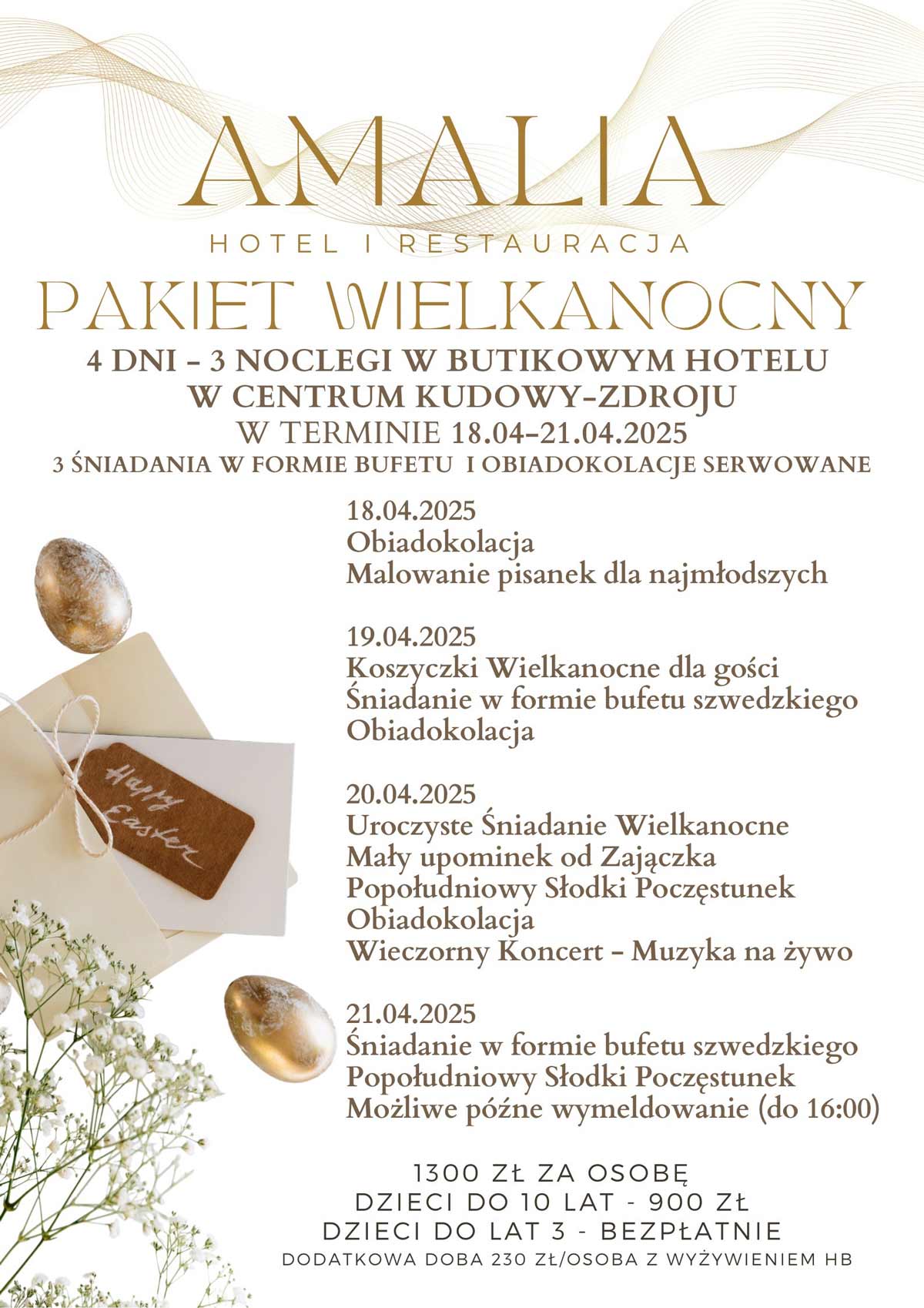 Read more about the article Pakiet Wielkanocny 2025 – Amalia Hotel i Restauracja