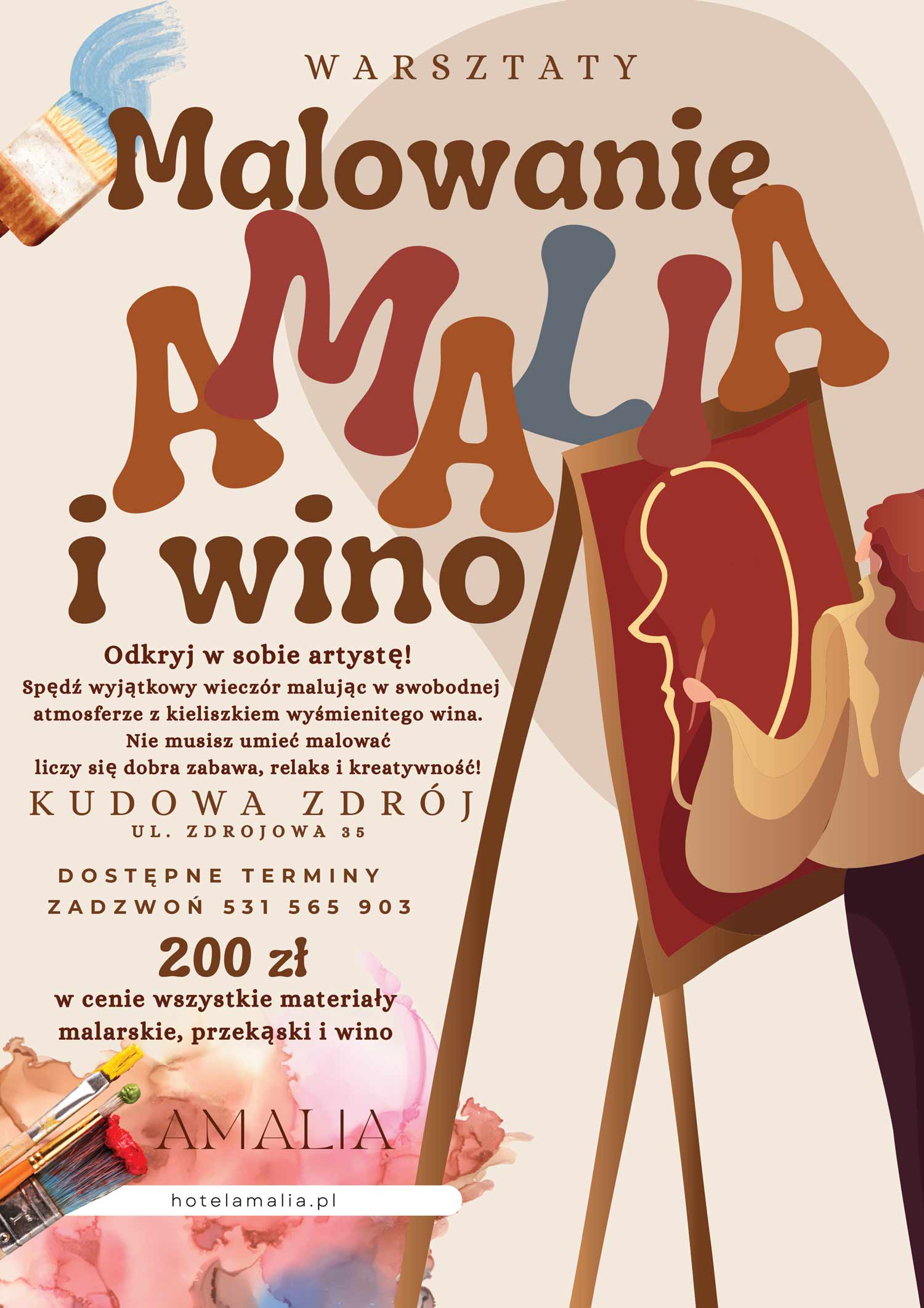 Read more about the article Malowanie & Wino w Restauracji Amalia – Kudowa-Zdrój